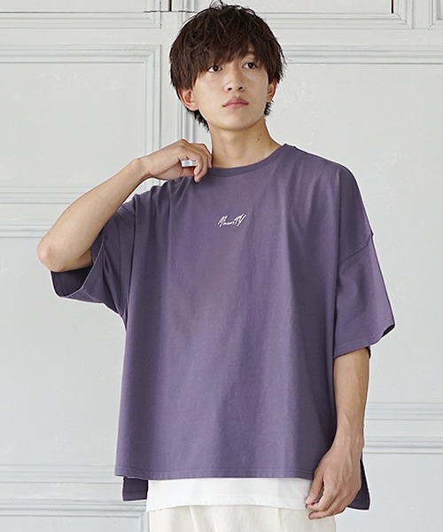 MinoriTY】ブランドロゴ半袖Tシャツ 刺繍 オーバーサイズ ルーズ