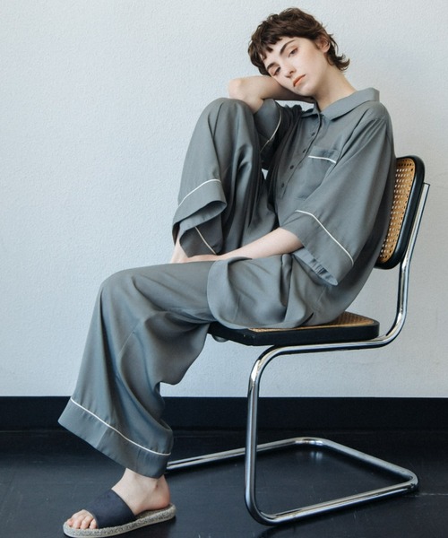 ACCL（エーシーシーエル）の「パイピング　リラックスワイドパンツ（その他パンツ・レディース・ピンク/ベージュ/グリーン/グレー・FREE）」の13枚目の写真