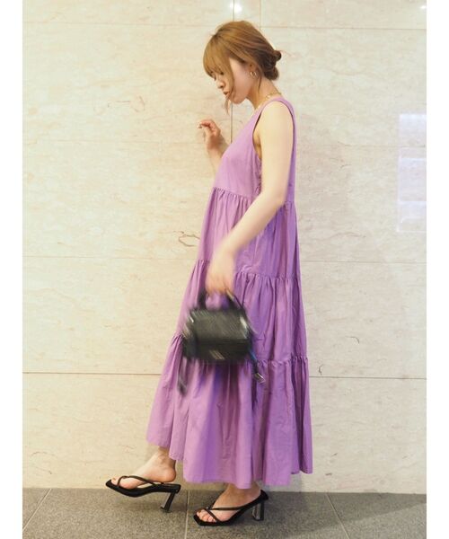EVRIS（エヴリス）の「ティアードマキシワンピース（ワンピース・レディース・ホワイト/ブラック/パープル/ベージュ・FREE）」の12枚目の写真