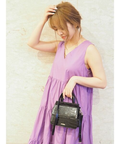 EVRIS（エヴリス）の「ティアードマキシワンピース（ワンピース・レディース・ホワイト/ブラック/パープル/ベージュ・FREE）」の16枚目の写真