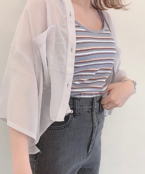 WEGO(ウィゴー)の「WEGO/リブバッククロスカップインキャミソール(キャミソール・レディース・アニマル/ブルー系その他5/ブラウン系その他5/グリーン系その他5・FREE)」の3枚目の写真