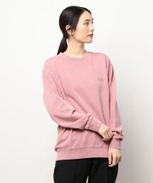 胸刺繍ケミカルウォッシュトレーナー
