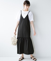 haco! | シンプルTシャツに重ねるだけで楽してかわいくなれちゃう! カットソーの裾ひらりキャミワンピース(ワンピース)