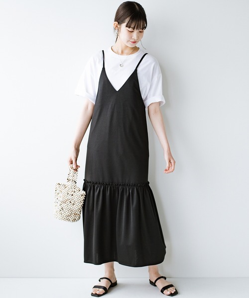 ワンピースカットソーの裾ひらりキャミワンピース ワンピース Haco ハコ のファッション シンプルtシャツに重ねるだけで楽してかわいくなれちゃう ワンピースカットソーの裾ひらりキャミワンピース ワンピース Haco ハコ のファッション シンプルtシャツに重ねるだけで楽してかわいくなれちゃう
