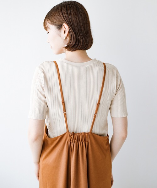 haco!(ハコ)の「シンプルTシャツに重ねるだけで楽してかわいくなれちゃう! カットソーの裾ひらりキャミワンピース(ワンピース・レディース・ブラック/ブラウン・SMALL/MEDIUM/X-LARGE/LARGE)」の22枚目の写真