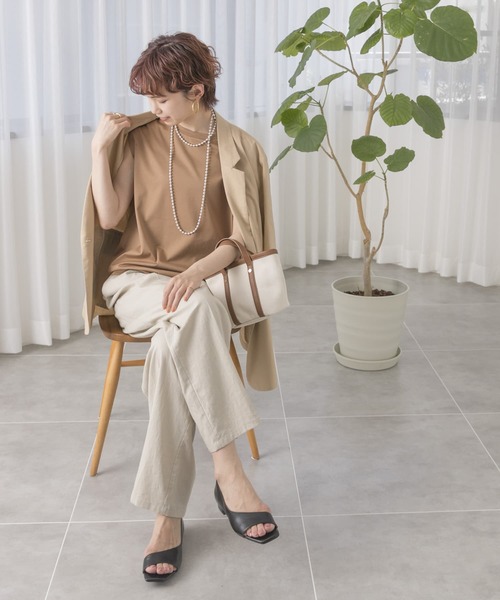 URBAN RESEARCH(アーバンリサーチ)の「ペルビアンコットンノースリーブカットソー(Tシャツ/カットソー・レディース・キャメル/ブラック/ホワイト/グレー系その他・FREE)」の8枚目の写真