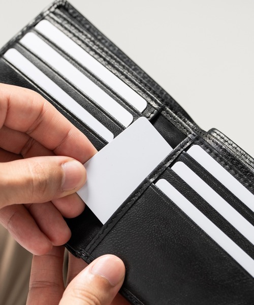 MURA(ムラ)の「やぎ革レザー 隠しポケット付 スリム 二つ折り財布 お札入れ(札入れ/マネークリップ・メンズ・ブラック/ブラウン・FREE)」の13枚目の写真