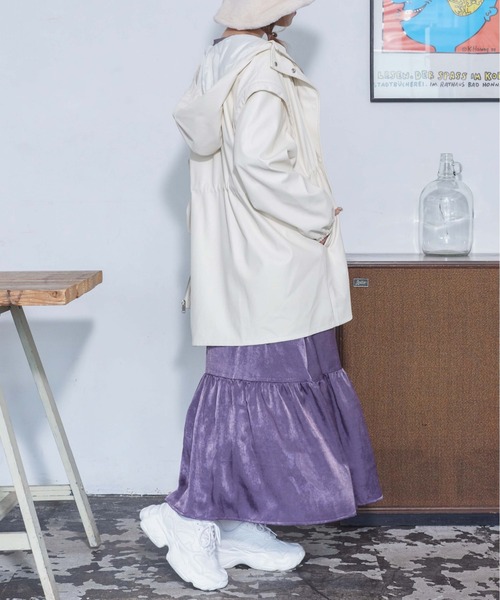 WEGO（ウィゴー）の「WEGO/2WAYフェイクレザーブルゾン（ブルゾン・レディース・ブラック/オフホワイト・FREE）」の4枚目の写真