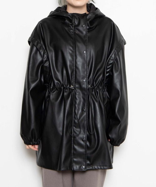 WEGO（ウィゴー）の「WEGO/2WAYフェイクレザーブルゾン（ブルゾン・レディース・ブラック/オフホワイト・FREE）」の16枚目の写真