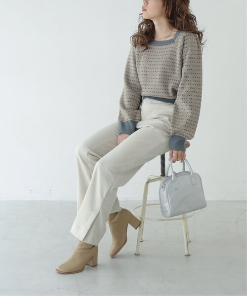 RAY CASSIN（レイカズン）の「ポンチスウェードリラックスセミフレアパンツ（スラックス・レディース・カーキ/モカ/キナリ・SMALL/MEDIUM）」の9枚目の写真