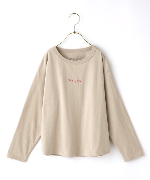 ＆yam（アンドヤム）の「手書きハートロンT【親子お揃い/リンクコーデ】（Tシャツ/カットソー・キッズ・ベージュ/ブラック/ホワイト・140-150cm/110-120cm/120-130cm/150-160cm/130-140cm）」の3枚目の写真