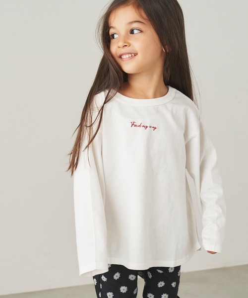 ＆yam（アンドヤム）の「手書きハートロンT【親子お揃い/リンクコーデ】（Tシャツ/カットソー・キッズ・ベージュ/ブラック/ホワイト・140-150cm/110-120cm/120-130cm/150-160cm/130-140cm）」の2枚目の写真