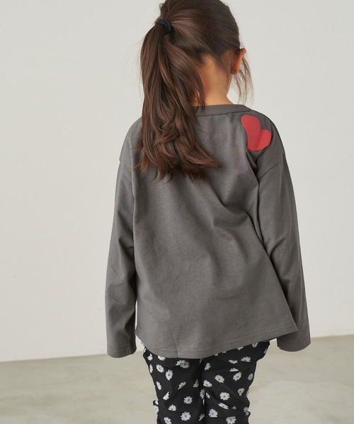 ＆yam（アンドヤム）の「手書きハートロンT【親子お揃い/リンクコーデ】（Tシャツ/カットソー・キッズ・ベージュ/ブラック/ホワイト・140-150cm/110-120cm/120-130cm/150-160cm/130-140cm）」の14枚目の写真