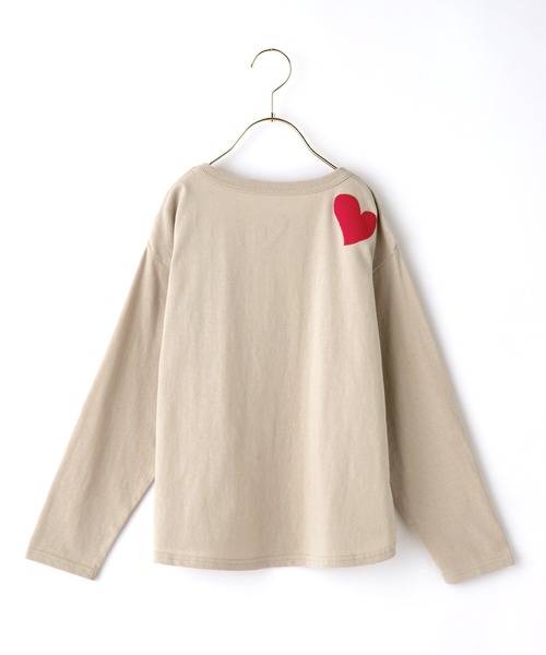 ＆yam（アンドヤム）の「手書きハートロンT【親子お揃い/リンクコーデ】（Tシャツ/カットソー・キッズ・ベージュ/ブラック/ホワイト・140-150cm/110-120cm/120-130cm/150-160cm/130-140cm）」の19枚目の写真