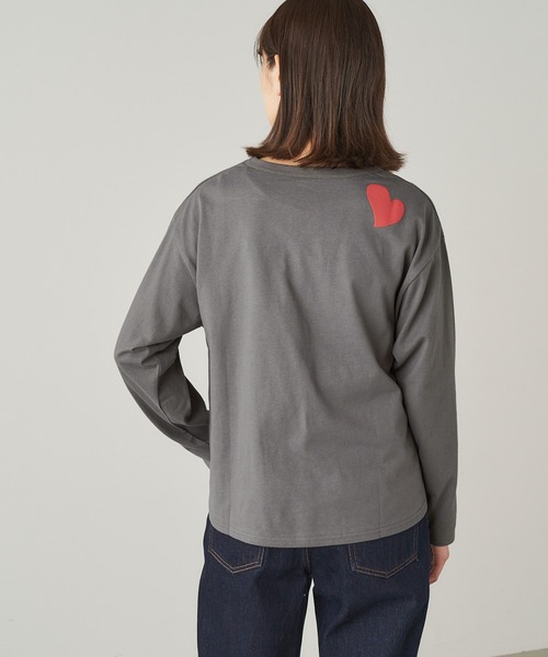 ＆yam（アンドヤム）の「手書きハートロンT【親子お揃い/リンクコーデ】（Tシャツ/カットソー・キッズ・ベージュ/ブラック/ホワイト・140-150cm/110-120cm/120-130cm/150-160cm/130-140cm）」の17枚目の写真