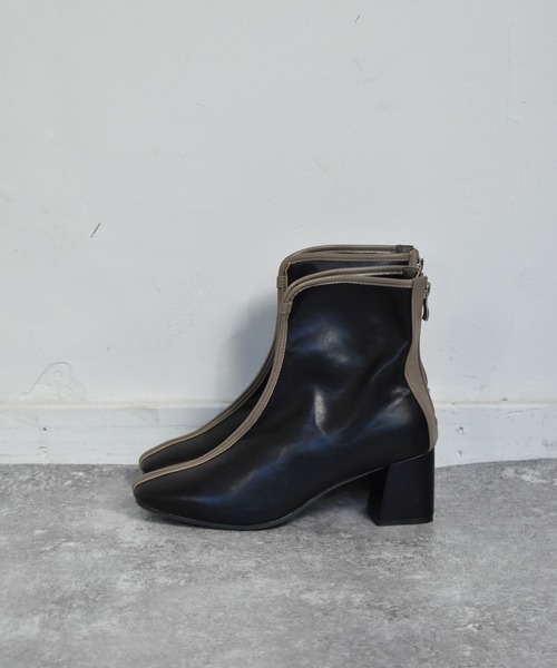 RETRO GIRL（レトロガール）の「パイピングブーツ（ブーツ・レディース・ブラック/ダークブラウン/オフホワイト・M/L）」の7枚目の写真