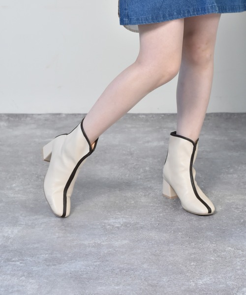 RETRO GIRL（レトロガール）の「パイピングブーツ（ブーツ・レディース・ブラック/ダークブラウン/オフホワイト・M/L）」の12枚目の写真