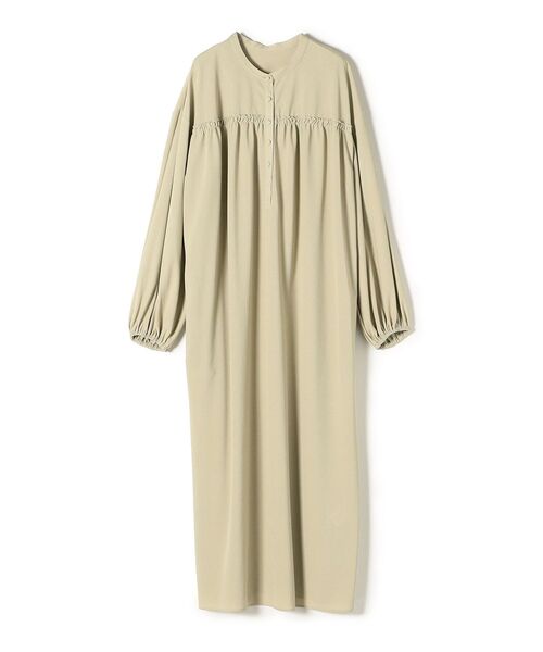 SHIPS Days(シップスデイズ)の「SHIPS Days:ロングスリーブギャザーワンピース(ワンピース・レディース・ダークグレー/ベージュ・ONE SIZE)」の3枚目の写真