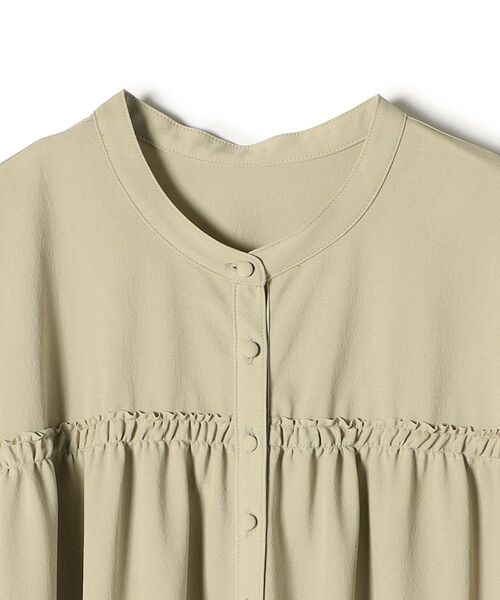 SHIPS Days(シップスデイズ)の「SHIPS Days:ロングスリーブギャザーワンピース(ワンピース・レディース・ダークグレー/ベージュ・ONE SIZE)」の5枚目の写真