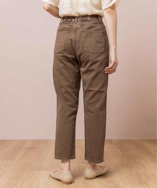 flower（フラワー）の「サニーデイズパンツ4（デニムパンツ・レディース・ブラウン/ベージュ/ピンク・FREE）」の4枚目の写真