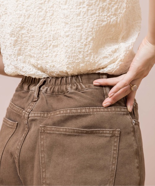 flower（フラワー）の「サニーデイズパンツ4（デニムパンツ・レディース・ブラウン/ベージュ/ピンク・FREE）」の20枚目の写真