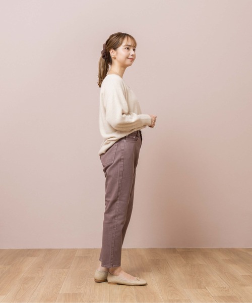 flower（フラワー）の「サニーデイズパンツ4（デニムパンツ・レディース・ブラウン/ベージュ/ピンク・FREE）」の5枚目の写真