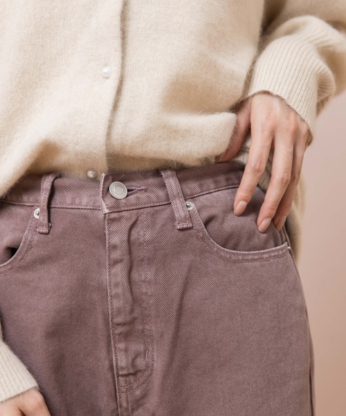 flower（フラワー）の「サニーデイズパンツ4（デニムパンツ・レディース・ブラウン/ベージュ/ピンク・FREE）」の8枚目の写真