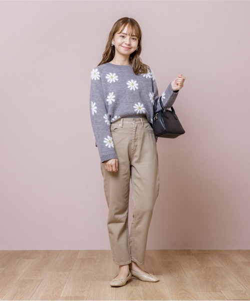 flower（フラワー）の「サニーデイズパンツ4（デニムパンツ・レディース・ブラウン/ベージュ/ピンク・FREE）」の11枚目の写真