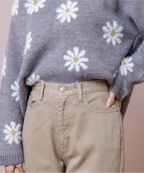 flower（フラワー）の「サニーデイズパンツ4（デニムパンツ・レディース・ブラウン/ベージュ/ピンク・FREE）」の13枚目の写真