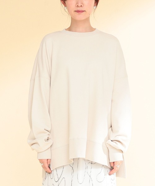 Ray BEAMS（レイビームス）の「【WEB限定】Ray BEAMS / スウェット ビッグ クルーネック プルオーバー（スウェット・レディース・ベージュ/ブラック/ライトブルー・ONE SIZE）」の13枚目の写真