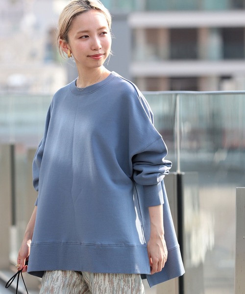 Ray BEAMS（レイビームス）の「【WEB限定】Ray BEAMS / スウェット ビッグ クルーネック プルオーバー（スウェット・レディース・ベージュ/ブラック/ライトブルー・ONE SIZE）」の20枚目の写真