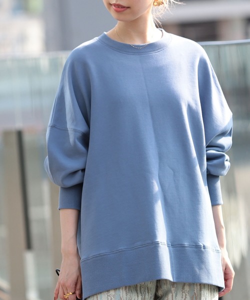 Ray BEAMS（レイビームス）の「【WEB限定】Ray BEAMS / スウェット ビッグ クルーネック プルオーバー（スウェット・レディース・ベージュ/ブラック/ライトブルー・ONE SIZE）」の21枚目の写真