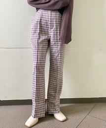 Kastane | チェックSETUPピンタックパンツ(スラックス)