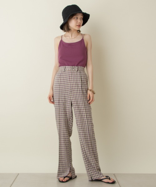 パンツ Kastane check velours skirt pants SET Kastane check velours skirt pants SET