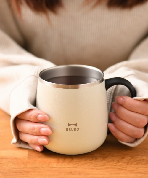 BRUNO(ブルーノ)の「蓋つきステンレスマグ short(グラス/マグカップ/タンブラー・レディース・ピンク/グレー系その他/グレイッシュベージュ/グリーン/ブラウン/グレー/アイボリー・フリ-)」の5枚目の写真