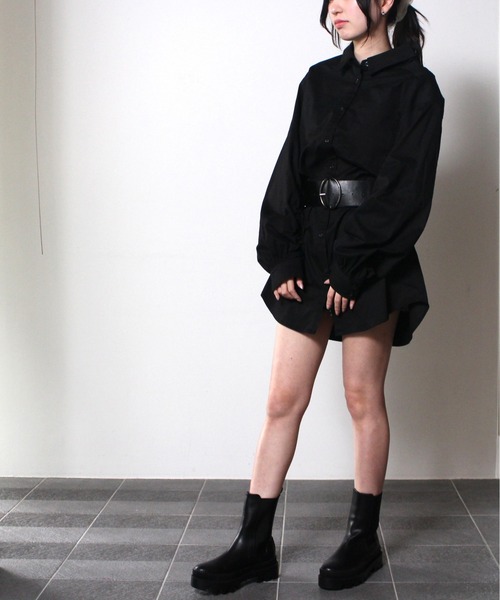 one way（ワンウェイ）の「【oneway】そでギャザーシャツワンピース（ワンピース・レディース・ホワイト/ブラック/ベージュ/ブラウン系その他/ブルー・FREE）」の3枚目の写真