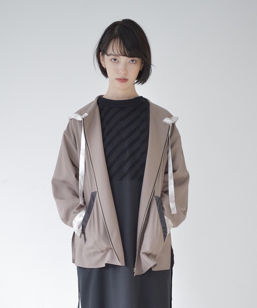 La SRIC（ラスリック）の「La SRIC / タイダイトリミングパーカ（パーカー・レディース・モカ/ネイビー・MEDIUM）」の4枚目の写真