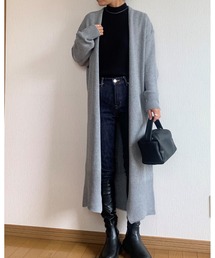 オーバーサイズ ロング丈 ニットカーディガン