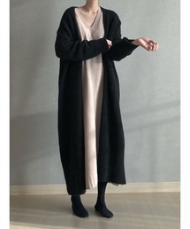 オーバーサイズ ロング丈 ニットカーディガン