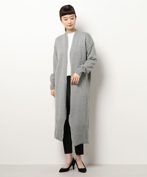 Ritzy（リッツィー）の「オーバーサイズ ロング丈 ニットカーディガン（カーディガン/ボレロ・レディース・ブラック/グレー・FREE）」の4枚目の写真