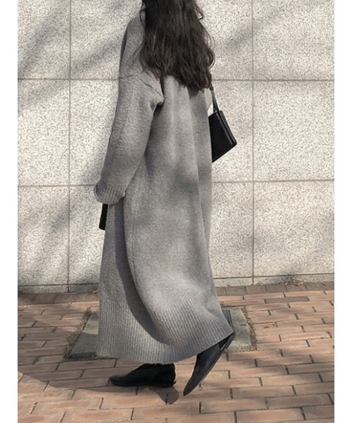 Ritzy（リッツィー）の「オーバーサイズ ロング丈 ニットカーディガン（カーディガン/ボレロ・レディース・ブラック/グレー・FREE）」の10枚目の写真