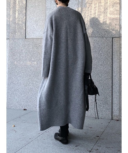 Ritzy（リッツィー）の「オーバーサイズ ロング丈 ニットカーディガン（カーディガン/ボレロ・レディース・ブラック/グレー・FREE）」の16枚目の写真