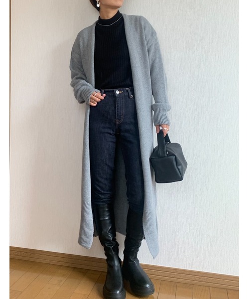 Ritzy（リッツィー）の「オーバーサイズ ロング丈 ニットカーディガン（カーディガン/ボレロ・レディース・ブラック/グレー・FREE）」の20枚目の写真