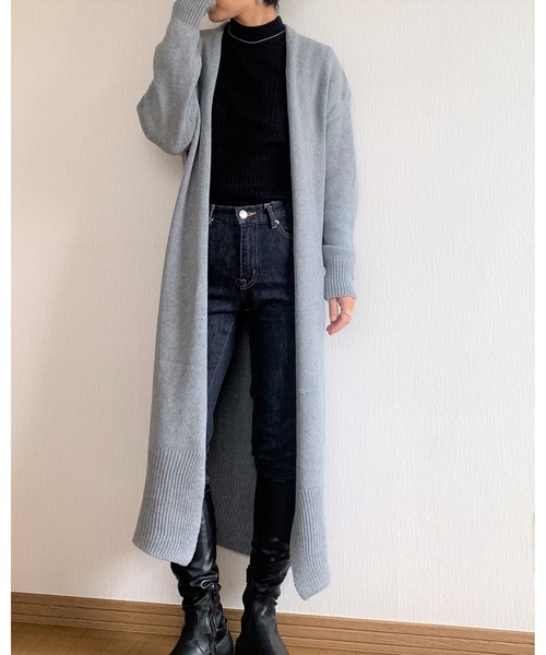 Ritzy（リッツィー）の「オーバーサイズ ロング丈 ニットカーディガン（カーディガン/ボレロ・レディース・ブラック/グレー・FREE）」の22枚目の写真