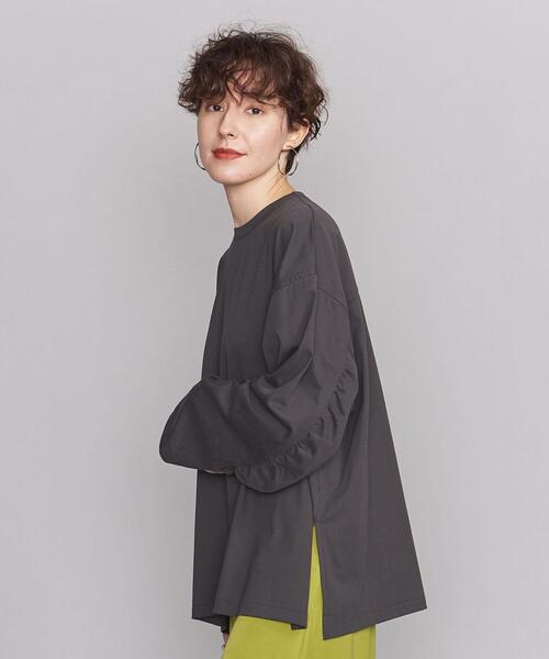 BEAUTY&YOUTH UNITED ARROWS（ビューティーアンドユースユナイテッドアローズ）の「BY 起毛パッカリングギャザー カットソー（Tシャツ/カットソー・レディース・ホワイト/ダークグレー/ライム・FREE）」の1枚目の写真