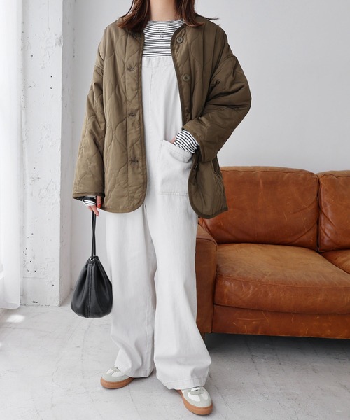 コットンツイルダブルポケットワイドサロペット（サロペット