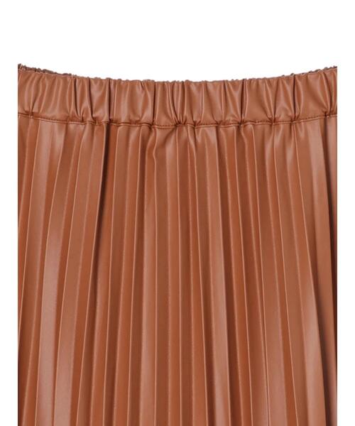 earth music&ecology（アースミュージックアンドエコロジー）の「フェイクレザープリーツスカート　＊（スカート・レディース・ブラック/ライトブラウン・FREE）」の18枚目の写真