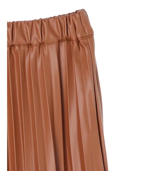 earth music&ecology（アースミュージックアンドエコロジー）の「フェイクレザープリーツスカート　＊（スカート・レディース・ブラック/ライトブラウン・FREE）」の19枚目の写真