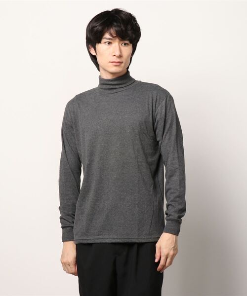 NAVY（ネイビー）の「スムース起毛タートルネック ロングスリーブTシャツ（Tシャツ/カットソー・メンズ・ホワイト/ライトグレー/チャコール/ブラック/ネイビー・S/XL/M/L）」の9枚目の写真