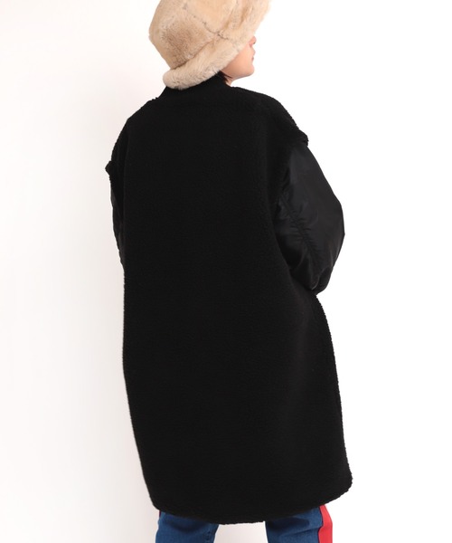 RNA（アールエヌエー）の「C0742 ボアコンビＭＡ－１コート（モッズコート・レディース・ブラック/カーキ/レオパード・MEDIUM）」の18枚目の写真